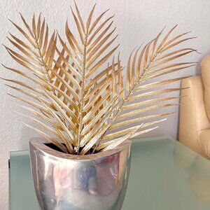 Set/3 19”L Artificial Holiday Gold Golden Tropical Palm Fronds Vase Filler New
